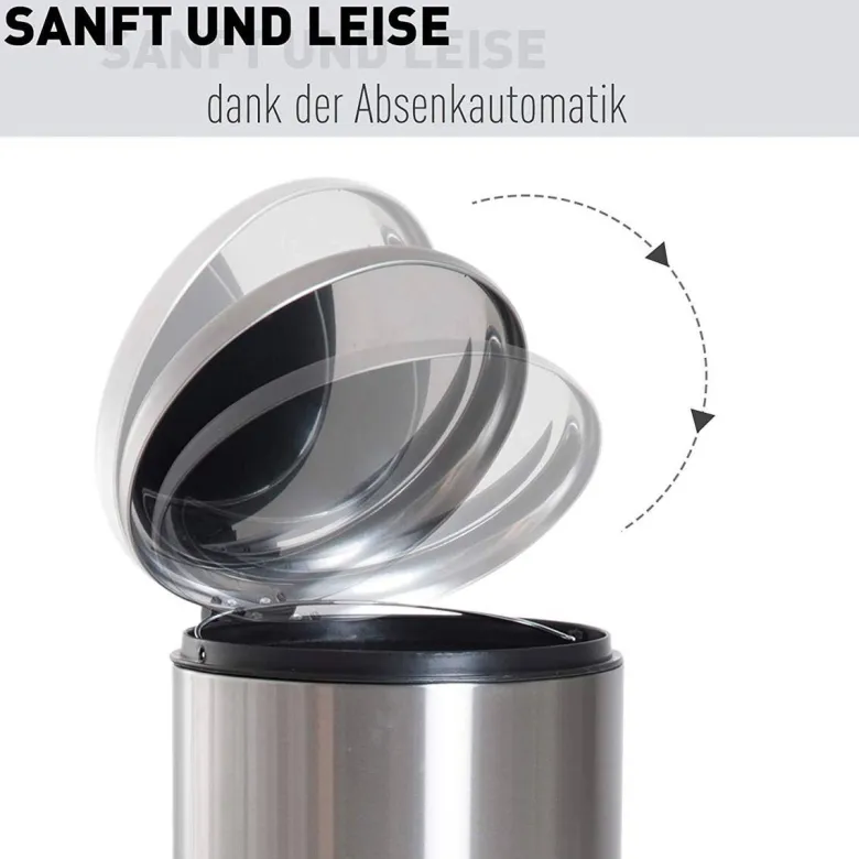 HOMCOM Pedal-Mülleimer silber H/D: ca. 62,9x29,2 cm