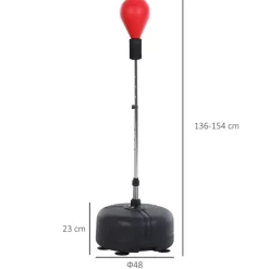 HOMCOM Punchingball-Set rot Stahl B/H/L: ca. 48x154x48 cm