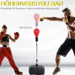 HOMCOM Punchingball-Set rot Stahl B/H/L: ca. 48x154x48 cm