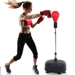 HOMCOM Punchingball-Set rot Stahl B/H/L: ca. 48x154x48 cm