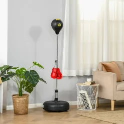 HOMCOM Punchingball Set schwarz Kunstleder B/H/L: ca. 45x151x45 cm