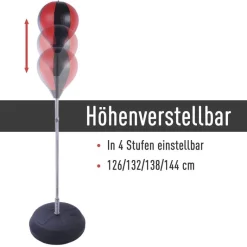 HOMCOM Punchingballset schwarz Metall H/D: ca. 146,5x43 cm