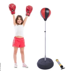 HOMCOM Punchingballset schwarz Metall H/D: ca. 146,5x43 cm