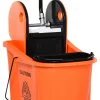 HOMCOM Putzwagen schwarz Kunststoff B/H/T: ca. 54x91,5x41 cm
