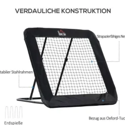 HOMCOM Rebounder mit Bodennagel schwarz B/H/L: ca. 118x120x128 cm