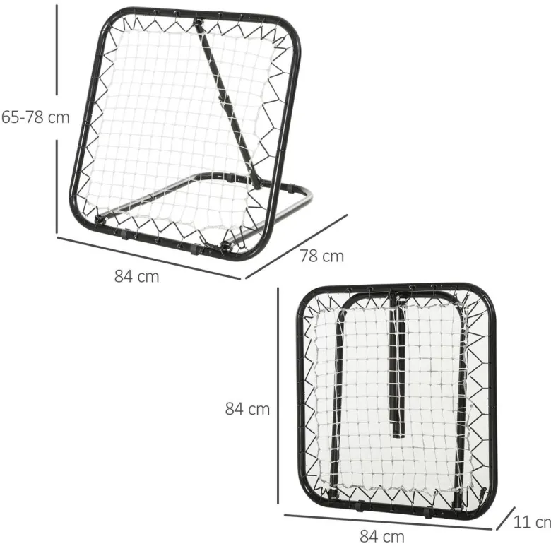 HOMCOM Rebounder schwarz B/H/T: ca. 84x84x11 cm