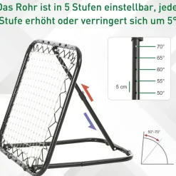 HOMCOM Rebounder schwarz B/H/T: ca. 84x84x11 cm