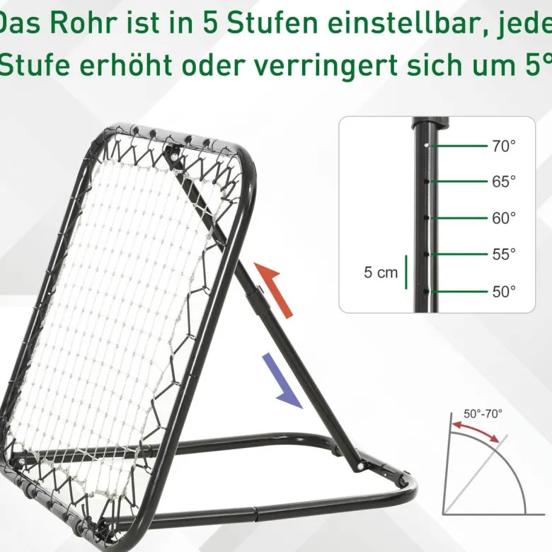 HOMCOM Rebounder schwarz B/H/T: ca. 84x84x11 cm