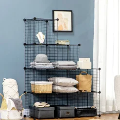 HOMCOM Regal schwarz Kunststoff B/H/L: ca. 35x35x35 cm