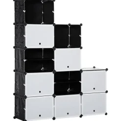 HOMCOM Regal schwarz Polypropylen B/H/L: ca. 32x125x125 cm