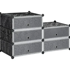 HOMCOM Schuhregal schwarz Polypropylen B/H/L: ca. 36,5x49x108 cm