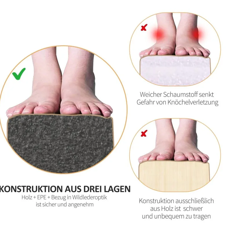 HOMCOM Schwebebalken braun Polyester B/H/L: ca. 10x6,5x210 cm