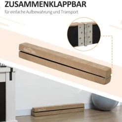 HOMCOM Schwebebalken braun Polyester B/H/L: ca. 10x6,5x210 cm