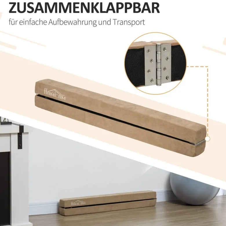 HOMCOM Schwebebalken braun Polyester B/H/L: ca. 10x6,5x210 cm