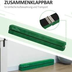 HOMCOM Schwebebalken grün Kiefer B/H/L: ca. 10x6,5x210 cm
