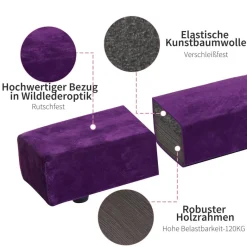 HOMCOM Schwebebalken violett Kiefer B/H/L: ca. 10x6,5x210 cm