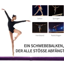 HOMCOM Schwebebalken violett Kiefer B/H/L: ca. 10x6,5x210 cm