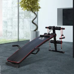 HOMCOM Sit-Up-Bank schwarz Stahl