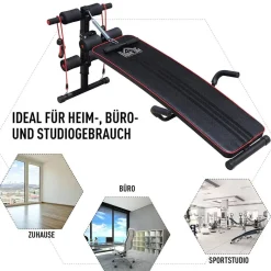 HOMCOM Sit-Up-Bank schwarz Stahl
