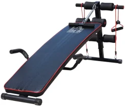 HOMCOM Sit-Up-Bank schwarz Stahl