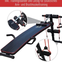 HOMCOM Sit-Up-Bank schwarz Stahl