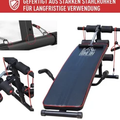 HOMCOM Sit-Up-Bank schwarz Stahl