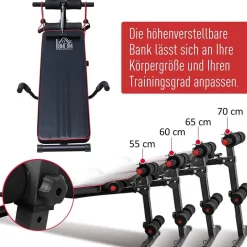 HOMCOM Sit-Up-Bank schwarz Stahl