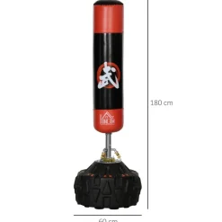 HOMCOM Standboxsack schwarz Kunstleder H/D: ca. 180x60 cm