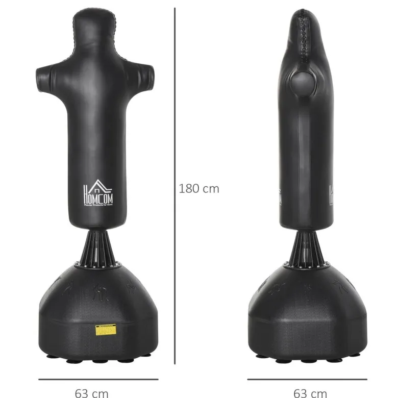 HOMCOM Standboxsack schwarz Kunststoff B/H/L: ca. 63x180x63 cm