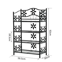 HOMCOM Standregal schwarz Metall B/H/L: ca. 30x92x60 cm