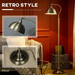 HOMCOM Stehlampe bronze Metall B/H/T: ca. 25,5x152x42 cm