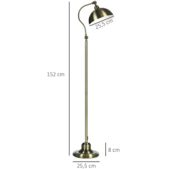 HOMCOM Stehlampe bronze Metall B/H/T: ca. 25,5x152x42 cm