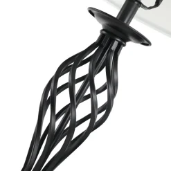 HOMCOM Stehlampe inkl. 2 Tischleuchten B31-179 schwarz weiß Metall Polyester-Mischgewebe Stoff B/H/L: ca. 38x158x38 cm E27 3 Brennstellen