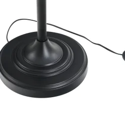 HOMCOM Stehlampe inkl. 2 Tischleuchten B31-179 schwarz weiß Metall Polyester-Mischgewebe Stoff B/H/L: ca. 38x158x38 cm E27 3 Brennstellen