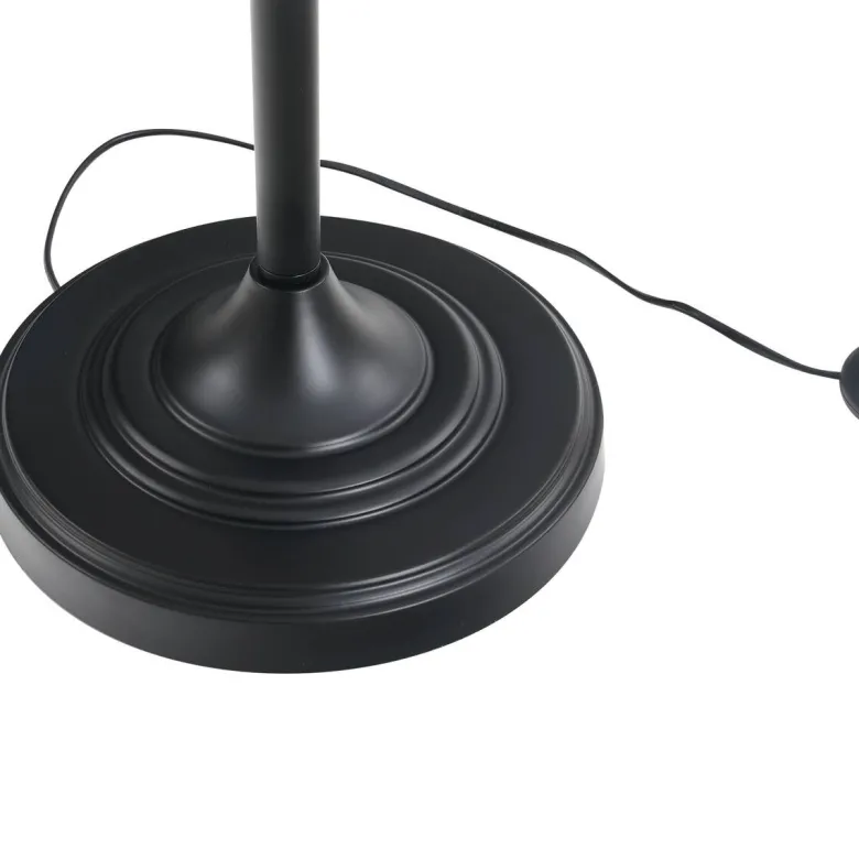 HOMCOM Stehlampe inkl. 2 Tischleuchten B31-179 schwarz weiß Metall Polyester-Mischgewebe Stoff B/H/L: ca. 38x158x38 cm E27 3 Brennstellen
