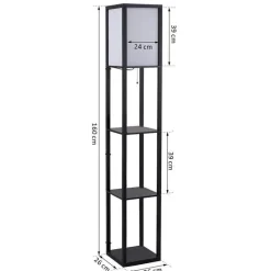 HOMCOM Stehlampe 833-623 schwarz MDF Stoff B/H/T: ca. 26x160x26 cm E27 1 Brennstellen
