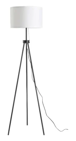 HOMCOM Stehlampe schwarz weiß Metall Polyester-Mischgewebe Stoff B/H/L: ca. 37x152x37 cm E27 1 Brennstellen