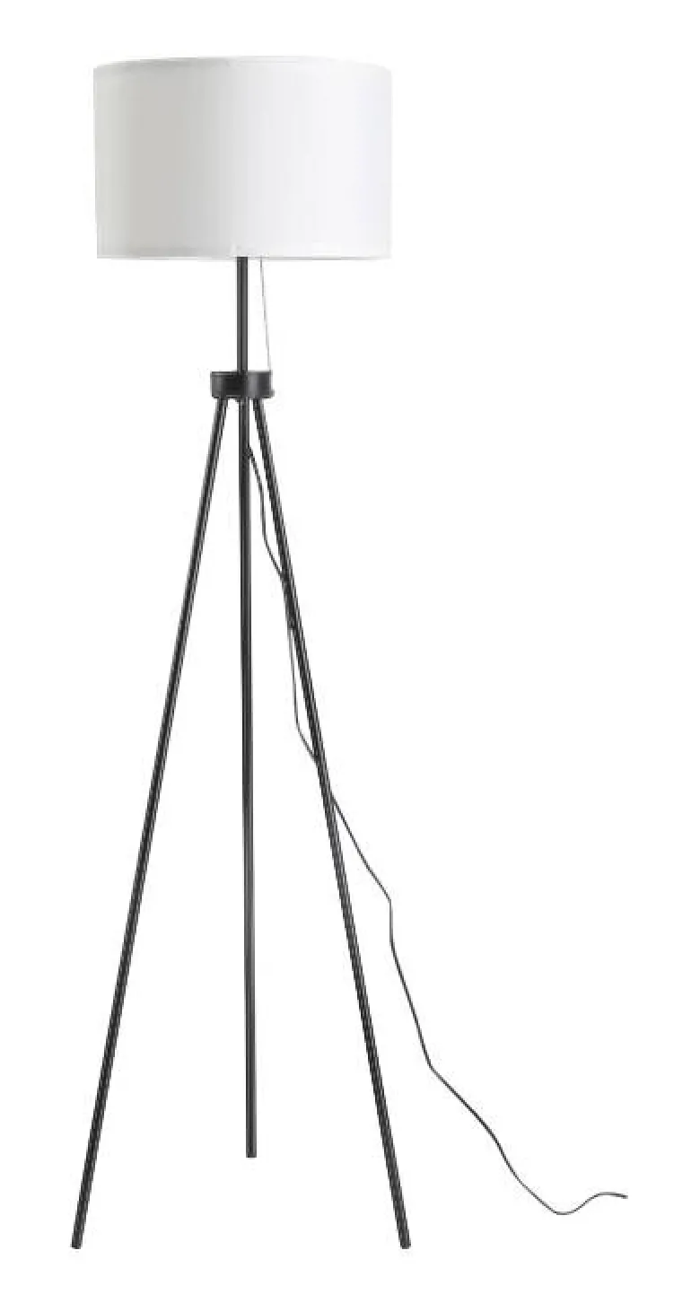 HOMCOM Stehlampe schwarz weiß Metall Polyester-Mischgewebe Stoff B/H/L: ca. 37x152x37 cm E27 1 Brennstellen