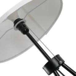 HOMCOM Stehlampe schwarz weiß Metall Polyester-Mischgewebe Stoff B/H/L: ca. 37x152x37 cm E27 1 Brennstellen