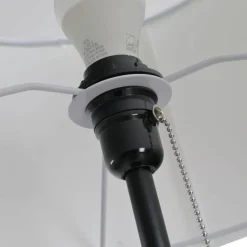 HOMCOM Stehlampe schwarz weiß Metall Polyester-Mischgewebe Stoff B/H/L: ca. 37x152x37 cm E27 1 Brennstellen