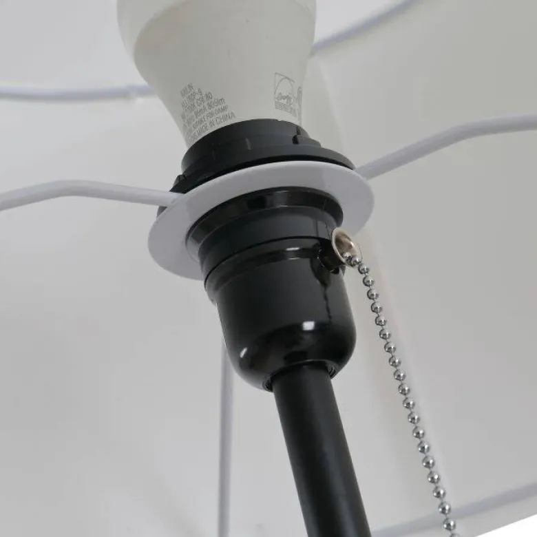 HOMCOM Stehlampe schwarz weiß Metall Polyester-Mischgewebe Stoff B/H/L: ca. 37x152x37 cm E27 1 Brennstellen