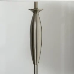 HOMCOM Stehlampe silber weiß Stahl Leinen B/H/T: ca. 38x162x38 cm