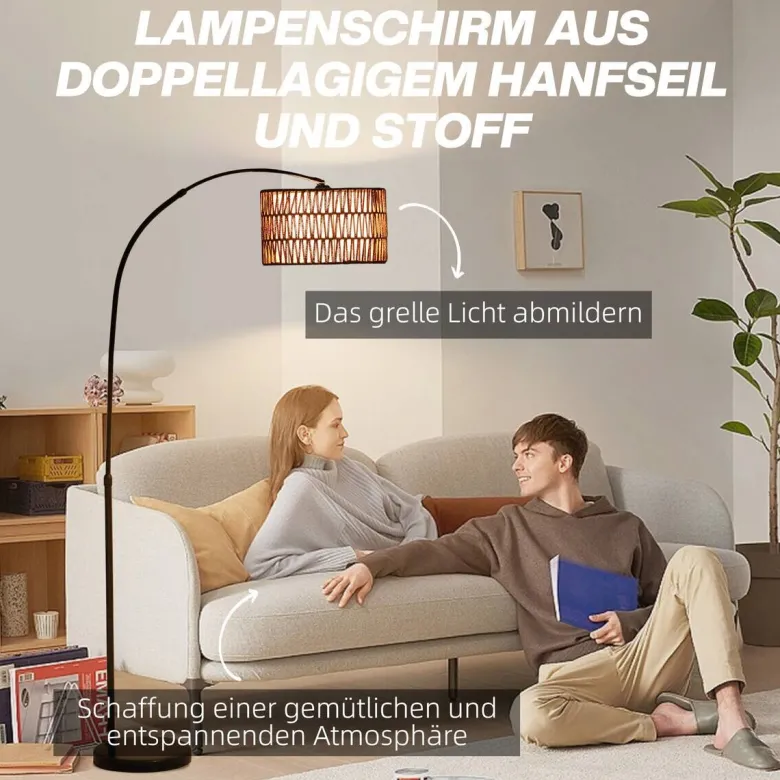 HOMCOM Stehleuchte braun schwarz Metall Marmor B/H/L: ca. 34x175x93 cm E27 1 Brennstellen