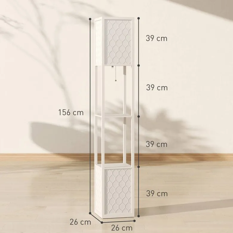HOMCOM Stehleuchte grau MDF Kunststoff B/H/L: ca. 26x156x26 cm E27 2 Brennstellen