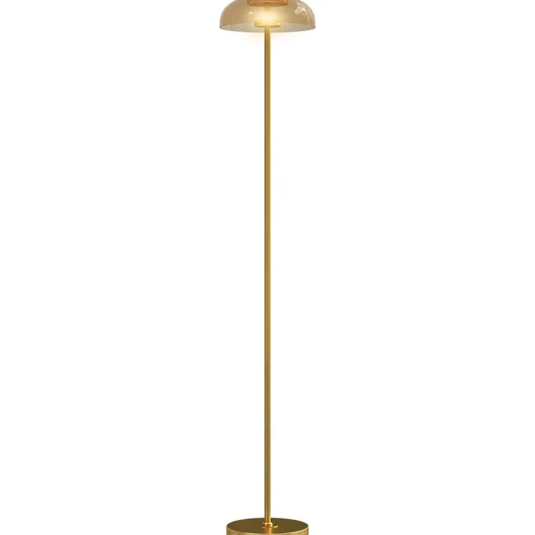 HOMCOM Stehleuchte messing Glas Metall B/H/L: ca. 25x134x25 cm
