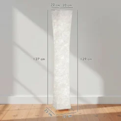 HOMCOM Stehleuchte silber weiß Kunststoff Stahl B/H/L: ca. 25x129x25 cm