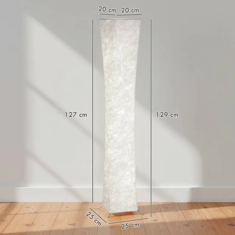 HOMCOM Stehleuchte silber weiß Kunststoff Stahl B/H/L: ca. 25x129x25 cm