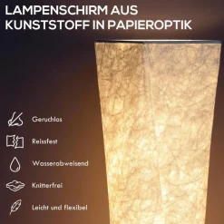 HOMCOM Stehleuchte silber weiß Kunststoff Stahl B/H/L: ca. 25x129x25 cm