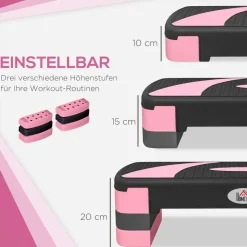 HOMCOM Steppbrett rosa Kunststoff B/H/L: ca. 31x20x80 cm