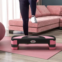 HOMCOM Steppbrett rosa Kunststoff B/H/L: ca. 31x20x80 cm